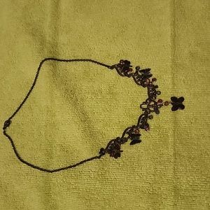 Antique looking butterfly/gemstones looking necklace
